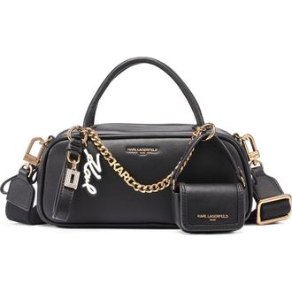 Karl Lagerfeld Zaylia Mini Crossbody in Black/gold at Nordstrom