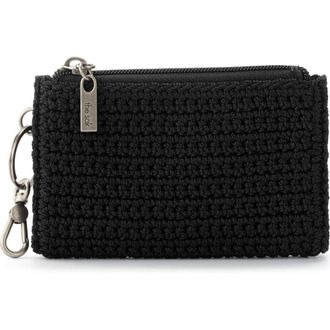 The Sak Encino Crochet Card Wallet in Black at Nordstrom