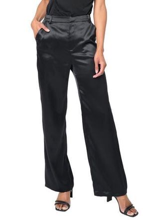 Gibsonlook Lindsey Wide Leg Satin Pants in Black at Nordstrom Rack, Size Xx-Small