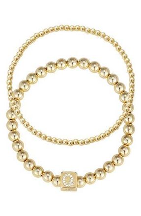 Adornia Set of 2 Gold Plated Stretch Bracelets in Gold-Q at Nordstrom Rack