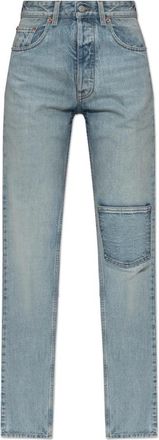 Maison Margiela Jeans met een zak op het been - Dames - Regular Fit Jeans - Blauw - W27 - Katoen - Jeans