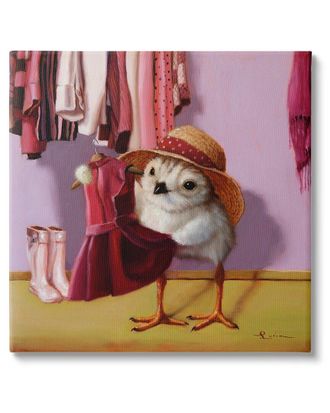 Stupell Industries Bird Pink Dressing Room Clothes Canvas Wall Art By Lucia Heffernan