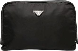 Prada Pre-owned Clutches, female, Black, Size: ONE SIZE Pre-owned Nylon Pouch