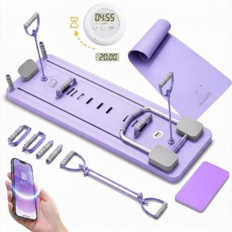 OEM Tabla De Pilates Interactiva Para Fitness Cardio Tabla De Pilates Multifuncional Plegable Para Ejercicios Bandas De Resistencia Morada