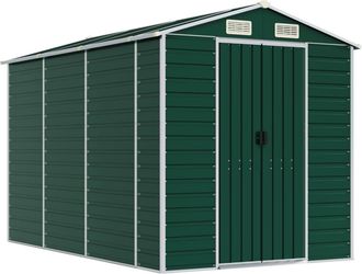 vidaXL Vidaxl - Cobertizo De Jard&iacute;n Acero Galvanizado Verde 191x300x198 Cm