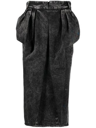 Maison Margiela Gonna midi denim - Nero