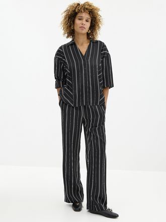 Soaked In Luxury Womens Marcela contrasting stripes satin pant Fit: Wide leg, high rise
