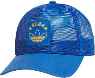 adidas Gender Inclusive Worldwide Patch Mesh Trucker Cap in Bluebird/Crew Yellow at Nordstrom Rack