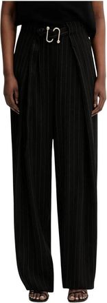 Sportmax Berard Wijde Broek - Dames - Wijde Broeken - Zwart - 2XL - Polyester - Broeken