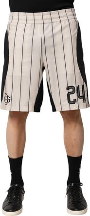 Dolce & Gabbana Off White Polyester DG Logo SweatMens Mens Shorts