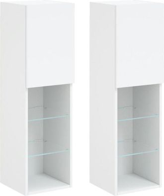vidaXL Vidaxl - tv Cabinets with led Lights 2 pcs White 30.5x30x102 cm