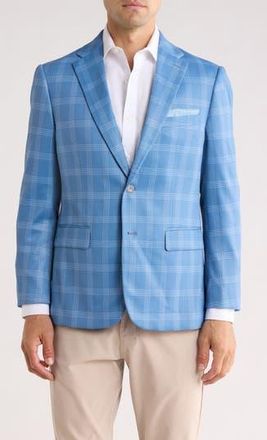 Duchamp Plaid Sport Coat in Blue at Nordstrom Rack, Size 38 Regular