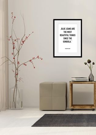 Queence Bild »Lisa« Schriftzug Schriftzüge Schwarz-Weiss Sprüche & Texte 1 Stk. tlg. HD Premium Poster-Druck inkl. Holzrahmen