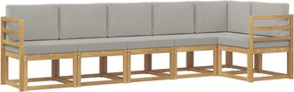 vidaXL Conjunto De Sof&aacute;s De Exterior 6 Uds. Blanco Y Gris Claro Vidaxl