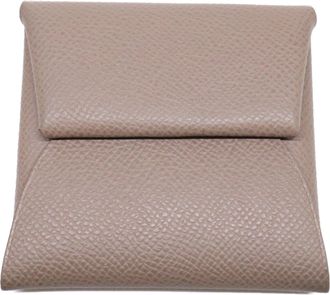 Herm&egrave;s Beige Etoupe Gray Epsom Leather Coin Purse/Coin Case (Pre-Owned)