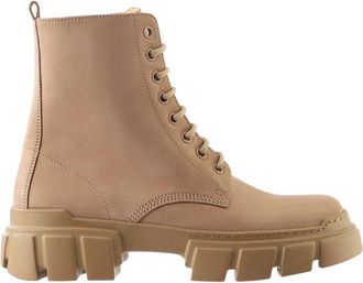 H&ouml;gl Utility-Style Enkellaars - Dames - Veterlaarzen - Bruin - 37 1/2 EU - Leer - Schoenen