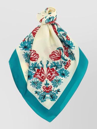 Pinko silk blend logo print scarf