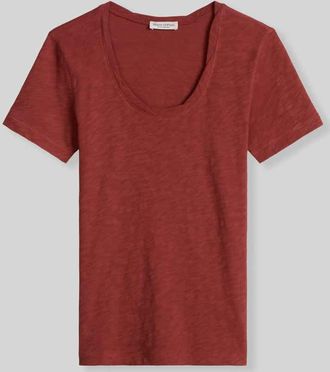 Marc O'Polo Regular Fit T-Shirt aus reiner Baumwolle in Bordeaux, Gr&ouml;&szlig;e XXL