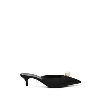 Magda Butrym Heeled Mules, female, Black, Size: 10 US Mule Kitten Heels