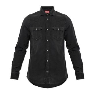 Diesel D-Vega Denim Shirt - Heren - Spijkeroverhemden - Zwart - S - Denim - Overhemden