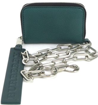 Burberry Green Leather Coin Purse/Coin Case (Pre-Owned)