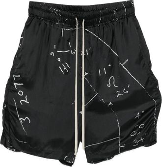 Rick Owens Graphic-print Drawstring Shorts