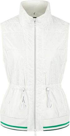 Marc Cain Gepolsterd vest met hartenprint - Dames - Bodywarmers - Wit - S - Leer - Jassen