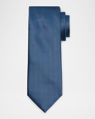 Canali Men & apos;s Micro-Geometric Silk Tie