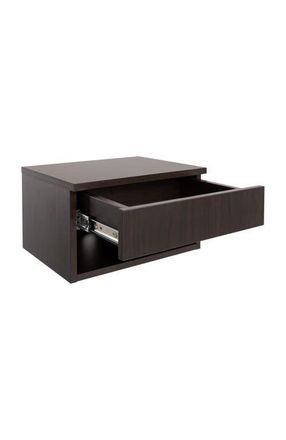 Jonathan Y Designs Ettore Mid-Century Modern Floating Wall Mounted Nightstand with Soft-Close Drawer and Cable Hole in Black at Nordstrom