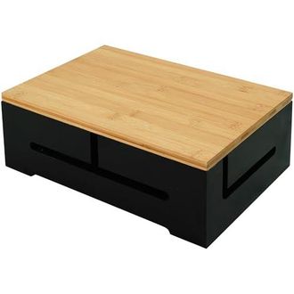 OEM Receptor De Cables Relaxdays, Gu&iacute;a Y Ventilaci&oacute;n De Cables, Alto X Ancho X Profundidad 11 X 32 X 22 Cm, Cubierta Para Cables, Caja De Enchufe, Bamb&uacute;, 