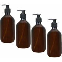 OEM 4pcs Botellas Dispensadoras &Aacute;mbar, Botellas Con Bomba &Aacute;mbar De 500 Ml, Botellas De Pl&aacute;stico &Aacute;mbar Vac&iacute;as Para Loci&oacute;n, Gel De Ducha, Jab&oacute;n De Manos, De