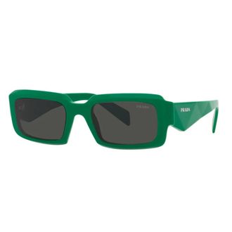 Prada Sunglasses, male, Green, Size: 54 MM Rectangular Sunglasses Green Mango Frame