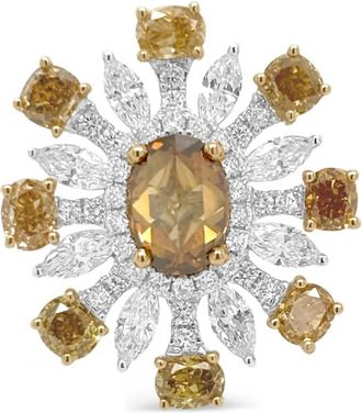 HYT Jewelry 18kt geel- en witgouden ring met diamant - Zilver