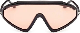 Tom Ford Klassieke Bruine Zonnebril Maskerstijl - unisex - Zonnebrillen - Zwart - ONE Size - Accessoires