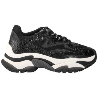 Ash Addict Leather Textile Womens Low Top Trainers - Coco Black - Size:UK 3