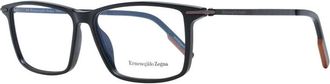 Ermenegildo Zegna Rechthoekige Plastic Optische Monturen - Heren - Brillen - Zwart - ONE Size - Accessoires