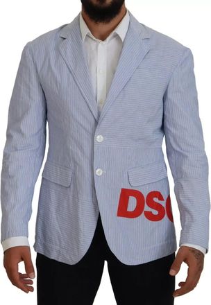 Dsquared2 Dsquared&sup2; Striped Single Breasted Formal Coat Mens Blazer (Pre-Owned)