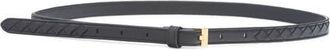Bottega Veneta Skinny Intrecciato Lambskin Leather Belt in 1019 Black-M Brass at Nordstrom, Size 90