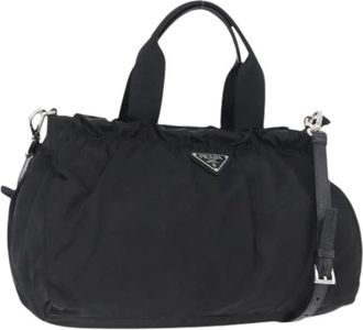 Prada Pre-owned Handbags, female, Black, Size: ONE SIZE Pre-owned Nylon Handbag