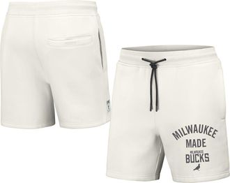 Staple Mens NBA x Staple Cream Milwaukee Bucks Heavyweight Fleece Shorts at Nordstrom, Size Small