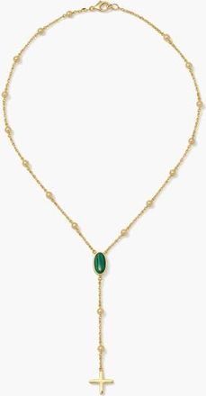 Yoj Rose Malachite Stone Necklace in Gold at Nordstrom