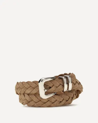 Brunello Cucinelli Leather woven Belt Male 100