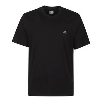 C.P. Company T-Shirts, male, Black, Size: XL 30/1 Jersey Logo Patch T-Shirt