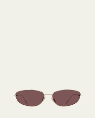 Loewe Signature Wrap Around Metal Sunglasses