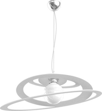 Top-Light Sospensione Industrial-Minimal Bungee Metallo Bianco 1 Luce E27 D50Cm