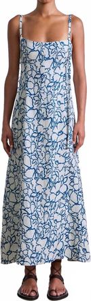 Apiece Apart Lace Floral Flax Viviana Tank Maxi Dress In Blue