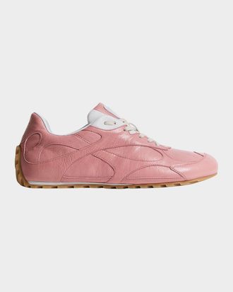 Bottega Veneta Men & apos;s Crinkle Leather Intreccio-Sole Low-Top Sneakers