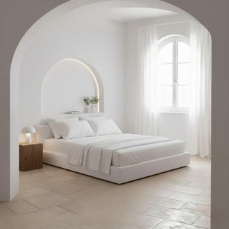 Colch&oacute;n Morfeo Juego de s&aacute;banas percal algod&oacute;n org&aacute;nico blanco, cama 150