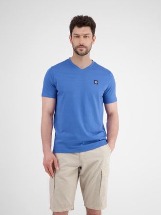Lerros T-Shirt LERROS Herren T-Shirt mit V-Ausschnitt, Herren, Gr. XXL, blau (cobalt blau), 100% Baumwolle, V-Ausschnitt, Shirts T-Shirt