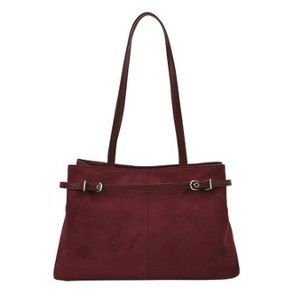 Generic ETOYA Faux Suede Hobo Handbag Vintage Shoulder Bag Large Capacity Underarm Bag Purse for Women Work Office Travel, Red